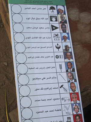Sudan's presidential ballot. Enough/Maggie Fick