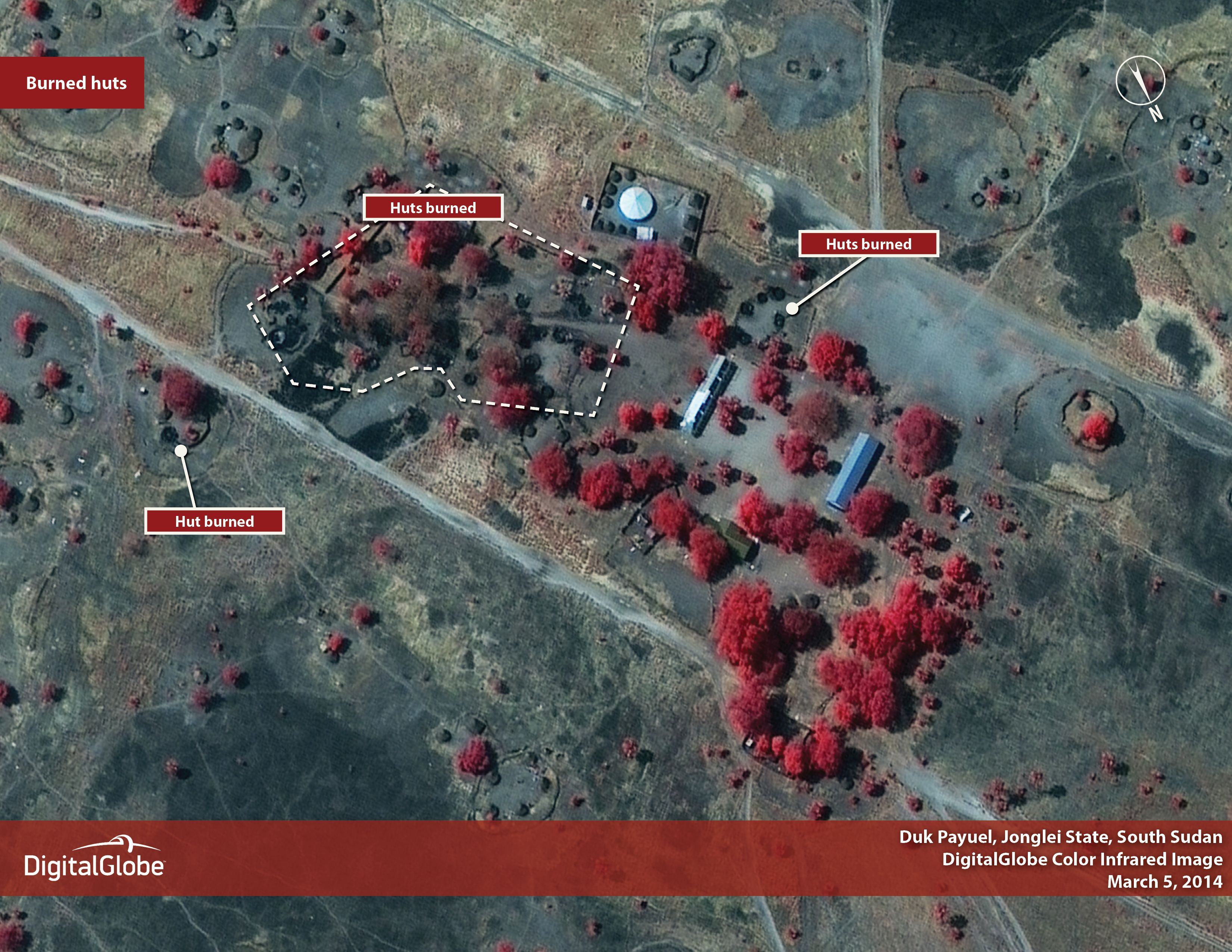 IMAGES 4 and 5: Destruction and looting in Duk Payeul since February 9, 2014.