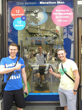 Chris Jackson ran his seventh marathon in a store in London