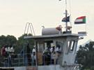 Barge with North and South flags