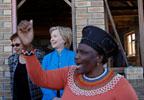 Secretary Clinton with a Congolese woman - AP