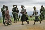 Congolese soldiers and women - AP