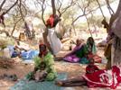 Women displaced from their home in Darfur