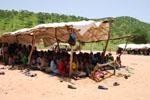 Darfuri children under tent