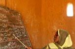 Teacher in school for Darfuri refugees