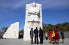 The First Family in front of the MLK memorial.