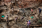 Congolese miners in a gold mine in Pluto, eastern Congo. (Marcus Bleasdale)