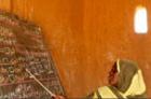 Teacher in school for Darfuri refugees