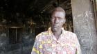 Tajalei village elder at the burned-out school in Abyei.