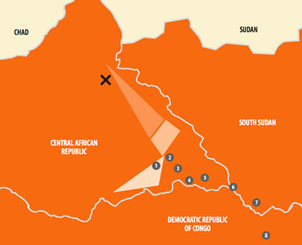 LRA in CAR movement map The research revealed that main groups of the LRA 