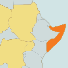Somalia in orange color